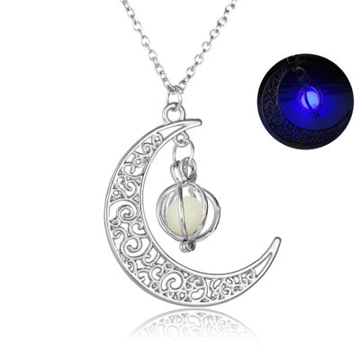 Glow-in-the-Dark Moon Pendant Necklace, view 5