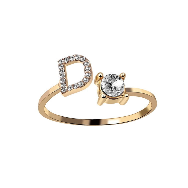 Design Adjustable Initial Letter Elegant Ring supplier gallery image 7