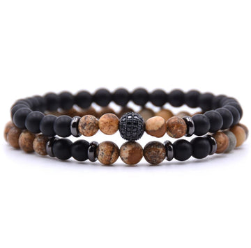 6 mm Natural Stone Bead Bracelet, view 7