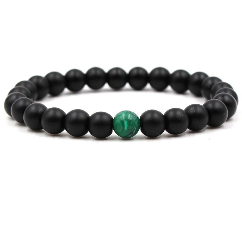 Classic Black Matte Green Malachite Bracelet supplier gallery image 10