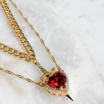 Gothic One Arrow Through Heart Necklace supplier gallery image 8