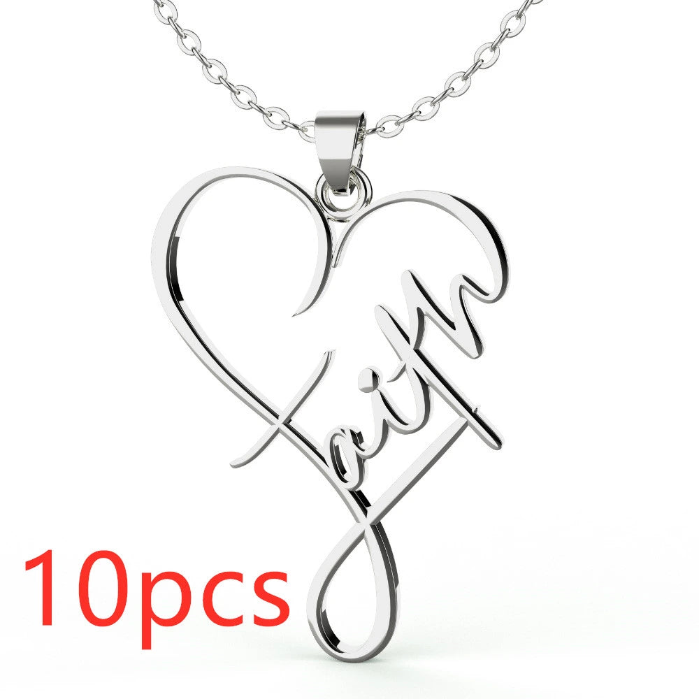 Heart of Faith Pendant Necklace, view 5
