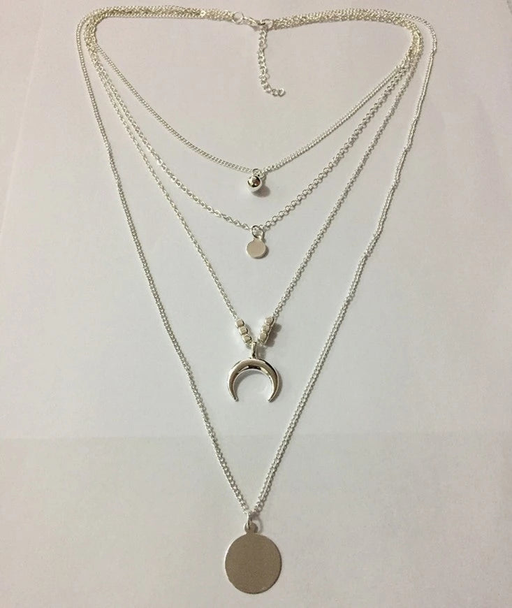 Fashionable Personality Multi Layer Moon Necklace supplier gallery image 4