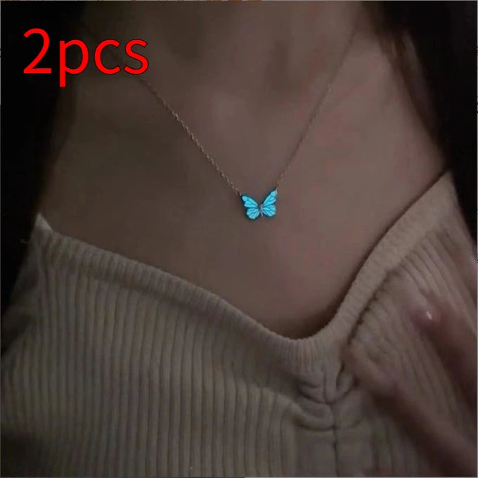 Blue Luminous Butterfly Glow Dark Necklace supplier gallery image 16