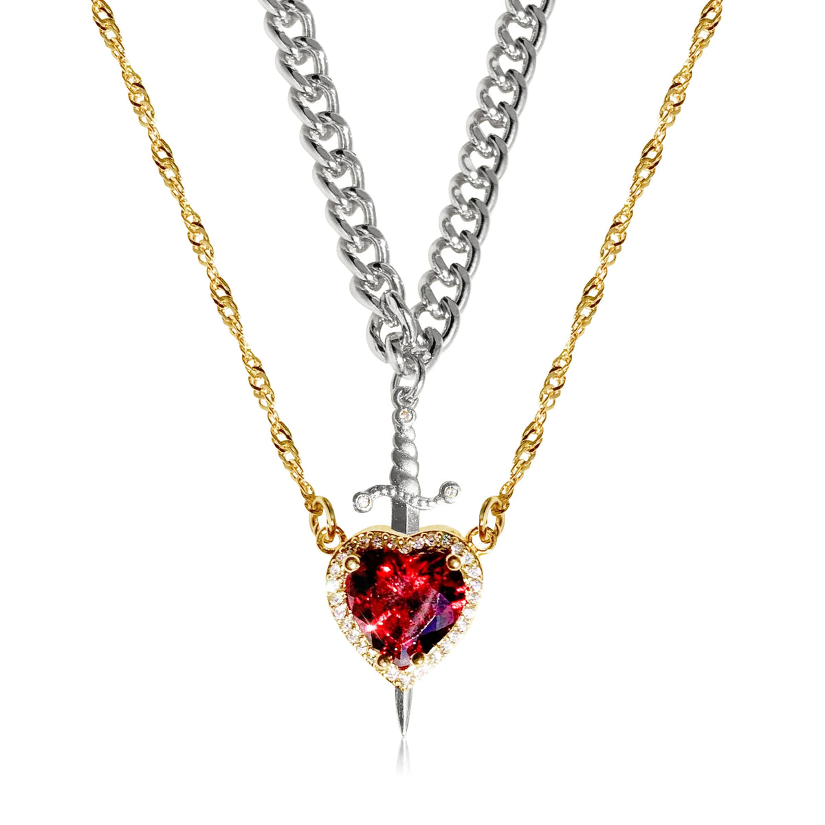 Gothic One Arrow Through Heart Necklace supplier gallery image 15
