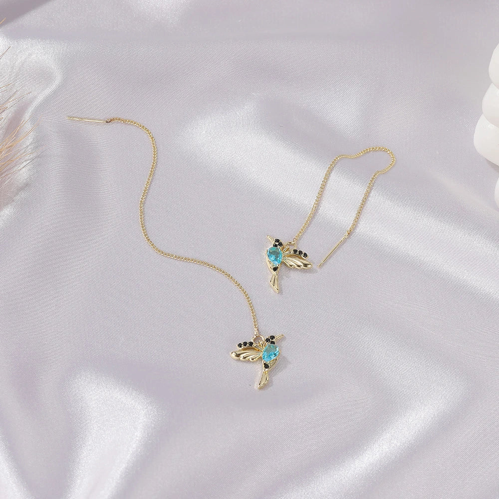 Unique Little Bird Drop Long Earrings supplier gallery image 6