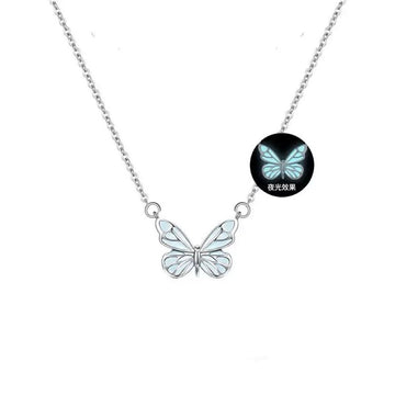 Blue Luminous Butterfly Glow Dark Necklace supplier gallery image 8