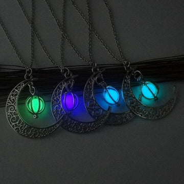 Glow-in-the-Dark Moon Pendant Necklace, view 9