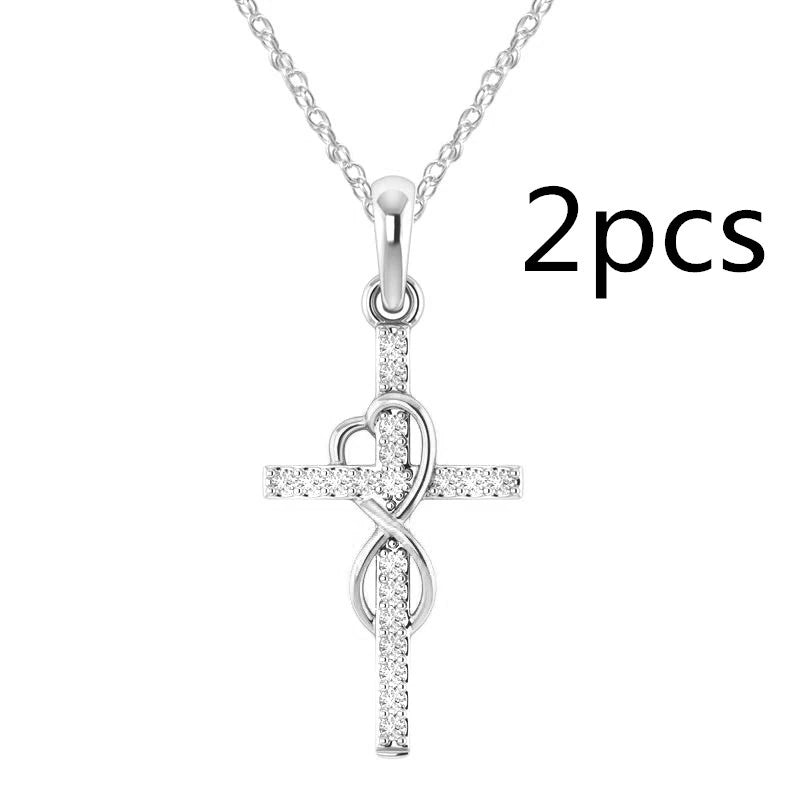 Crystal-Set Cross Pendant Necklace supplier gallery image 17