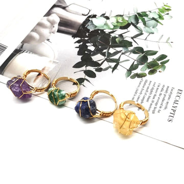 Personality Hand Wrapped Rough Stone Ring supplier gallery image 3
