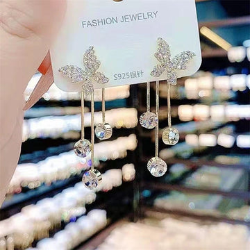 Shiny Butterfly Drop Dangle Elegant Earrings supplier gallery image 5