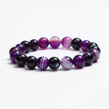 Purple Natural Stone Bead Bracelet, view 4