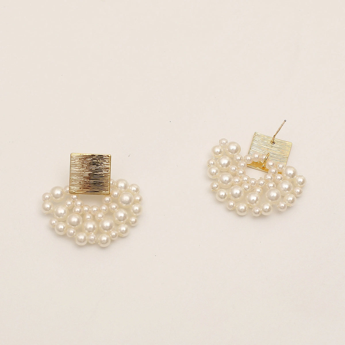 Handmade Pearl Woven Scalloped Pearl Earrings supplier gallery image 5