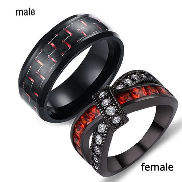 Black Gold Garnet Red Cross Ring supplier gallery image 4