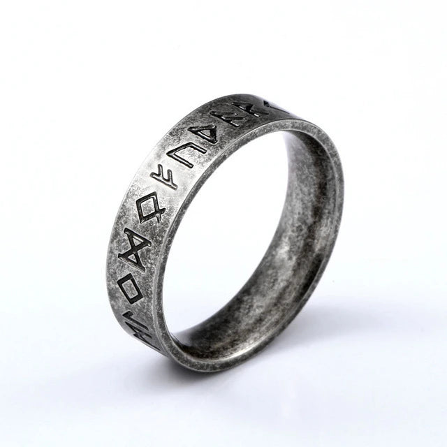 Odin Rune Stainless Steel Viking Ring, view 3