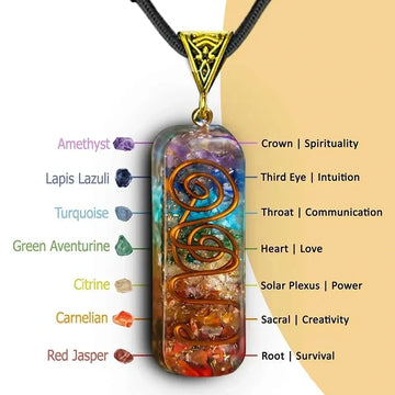 Seven Chakra Crystal Pendant Necklace, view 31
