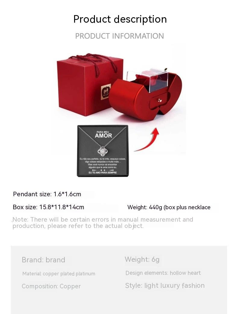 Eternal Rose Gift Box with Love Necklace, view 15