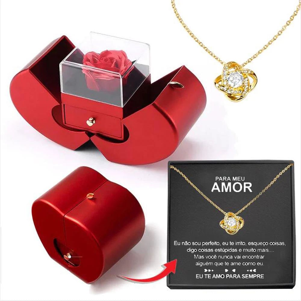 Eternal Rose Gift Box with Love Necklace, view 10