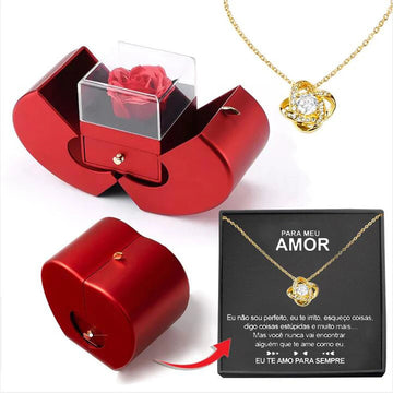Eternal Rose Gift Box with Love Necklace, view 10
