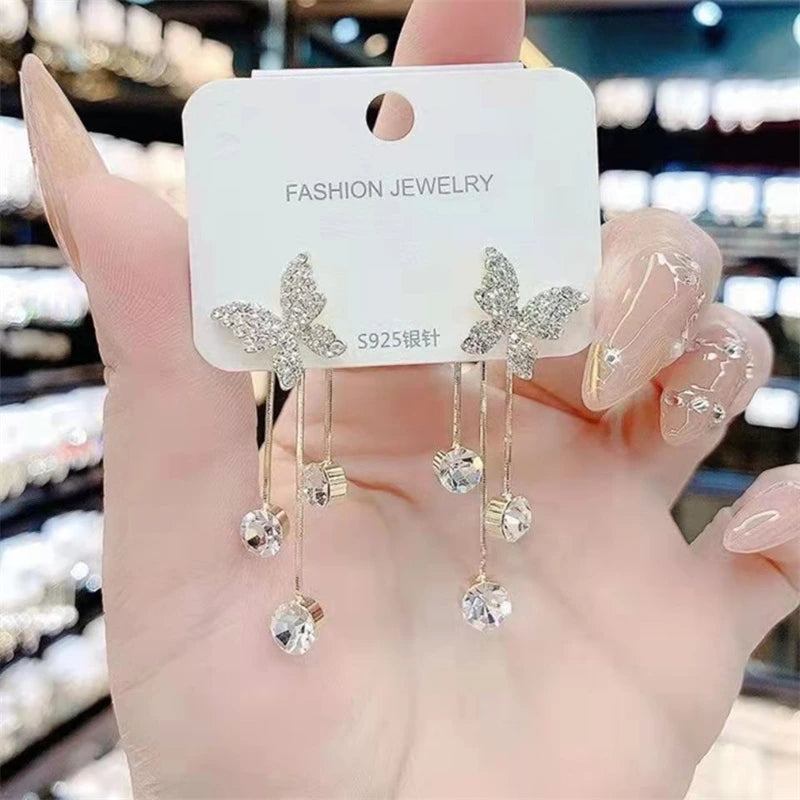 Shiny Butterfly Drop Dangle Elegant Earrings supplier gallery image 6