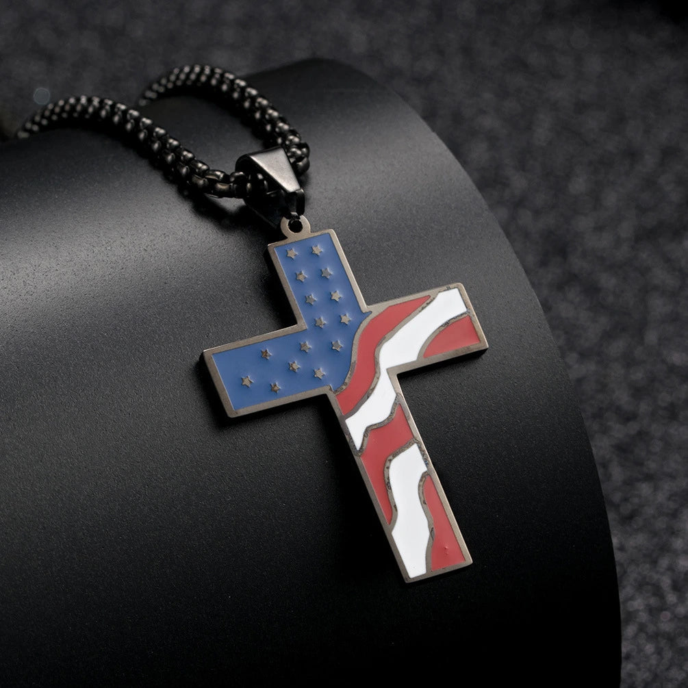 Flag Cross Pendant Necklace supplier gallery image 8