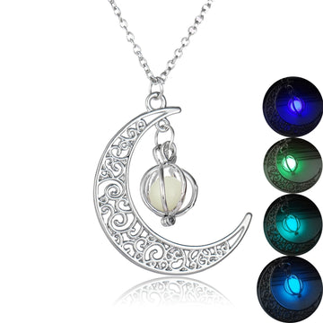Glow-in-the-Dark Moon Pendant Necklace, view 4