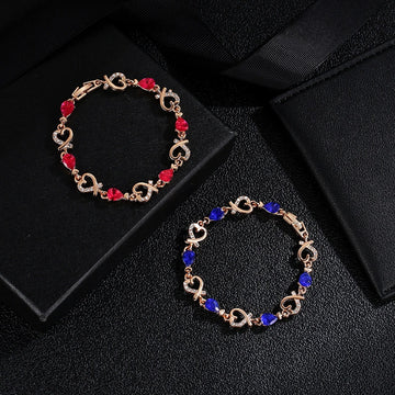 Hollow Love Rhinestones Heart Shaped Bracelet supplier gallery image 4