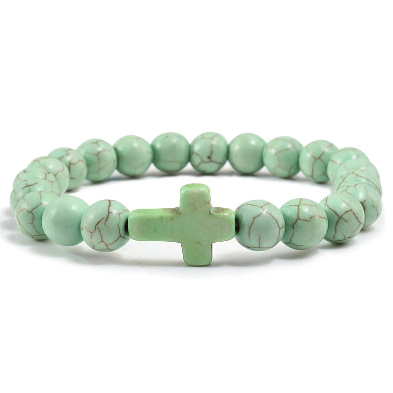 Blue Turquoise Cross Bracelet supplier gallery image 5