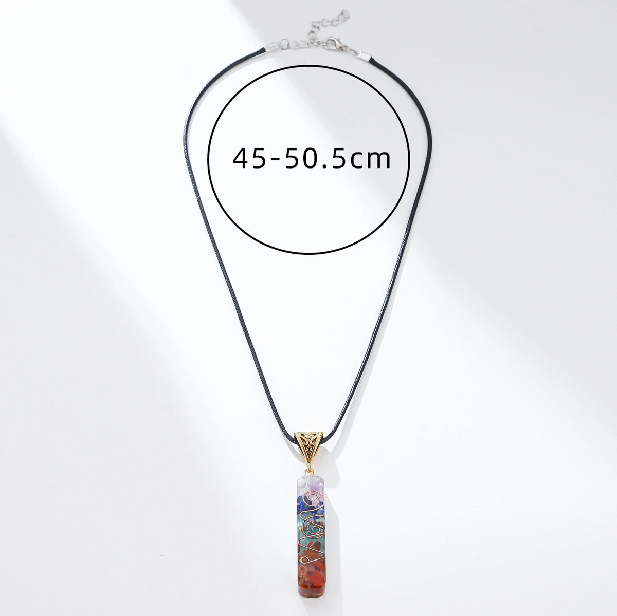 Seven Chakra Crystal Pendant Necklace, view 10
