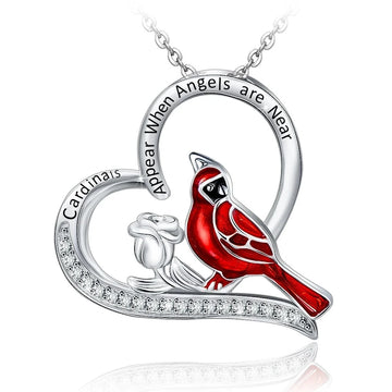 Creative Heart Shaped Cardinal Exquisite Necklace supplier gallery image 11