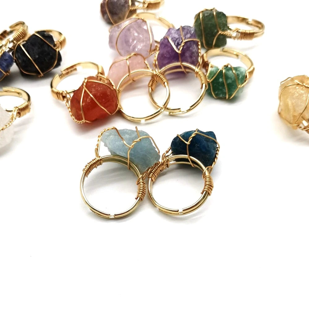 Personality Hand Wrapped Rough Stone Ring supplier gallery image 2