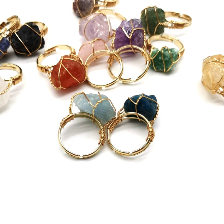 Personality Hand Wrapped Rough Stone Ring supplier gallery image 2