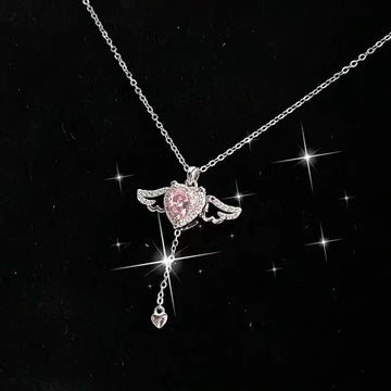 Moving Cupid Heart Angel Wings Necklace supplier gallery image 7