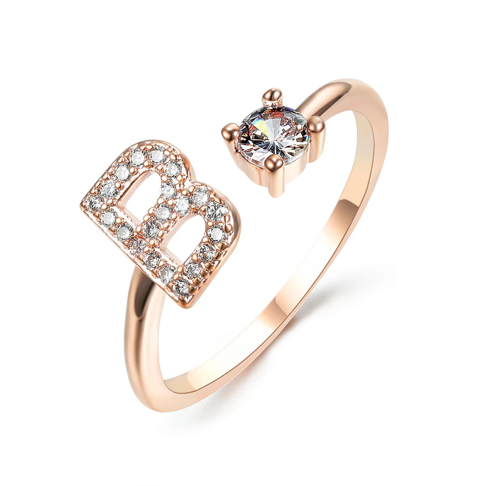Design Adjustable Initial Letter Elegant Ring supplier gallery image 76
