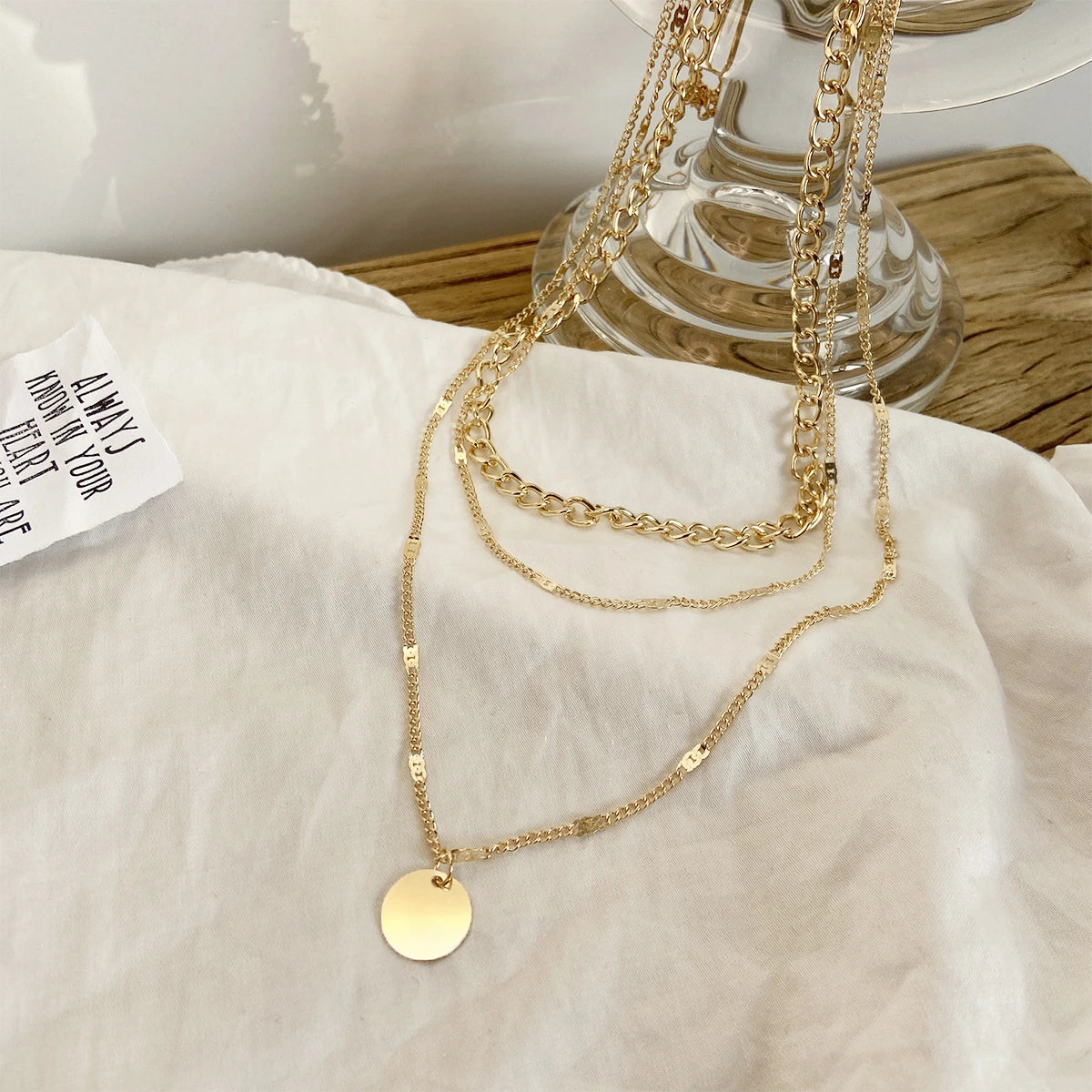 Multilayer Disc Chains Personality Necklace supplier gallery image 3