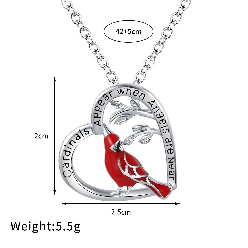 Creative Heart Shaped Cardinal Exquisite Necklace supplier gallery image 14