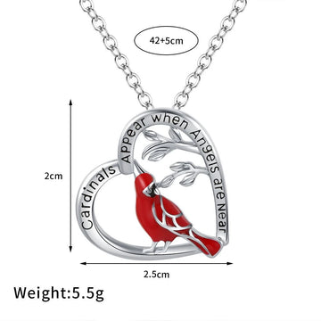 Creative Heart Shaped Cardinal Exquisite Necklace supplier gallery image 14