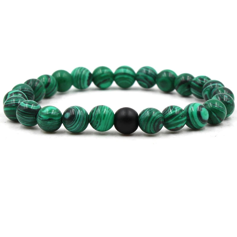 Classic Black Matte Green Malachite Bracelet supplier gallery image 14