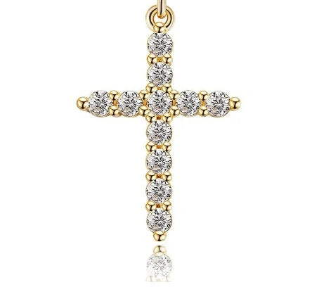 Rotating Crown Cross Pendant Necklace, view 8