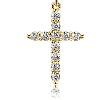 Rotating Crown Cross Pendant Necklace, view 8
