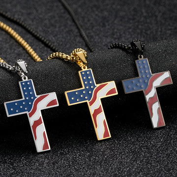 Flag Cross Pendant Necklace supplier gallery image 5