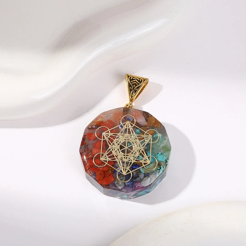 Seven Chakra Crystal Pendant Necklace, view 54