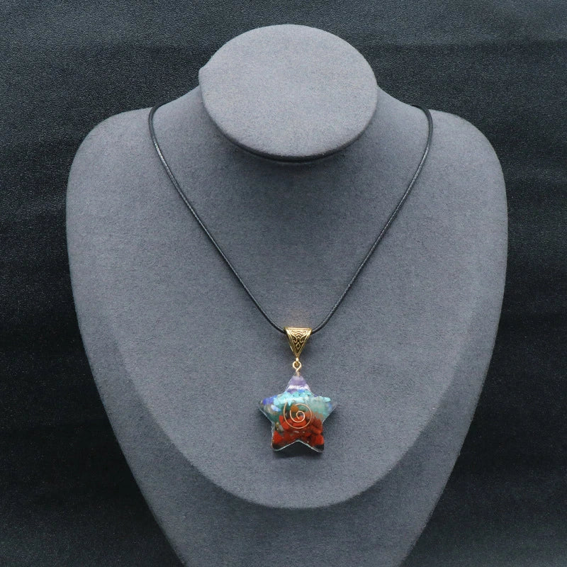 Seven Chakra Crystal Pendant Necklace, view 24