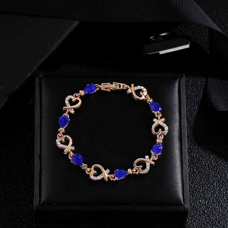 Hollow Love Rhinestones Heart Shaped Bracelet supplier gallery image 5