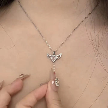 Moving Cupid Heart Angel Wings Necklace supplier gallery image 5