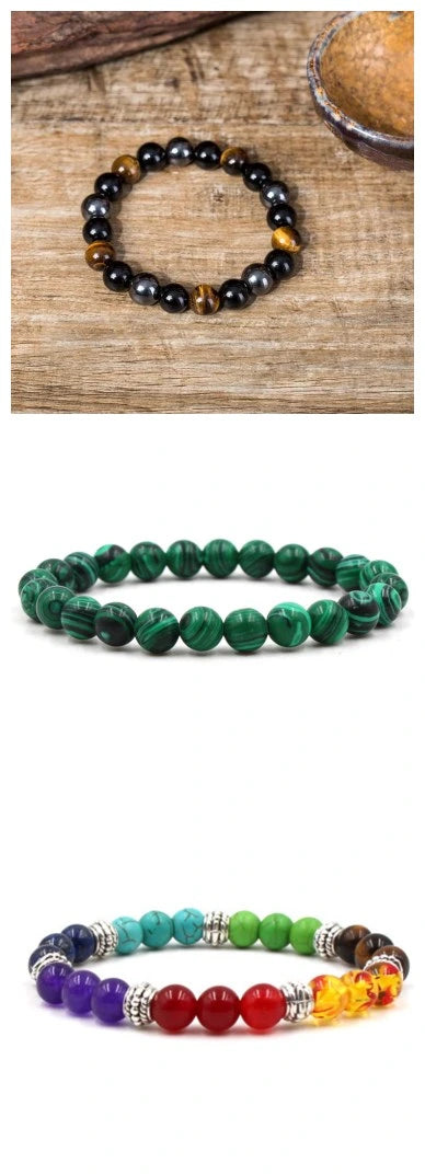 Classic Black Matte Green Malachite Bracelet supplier gallery image 5