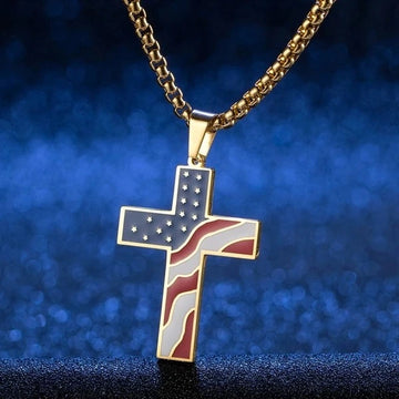 Flag Cross Pendant Necklace supplier gallery image 4