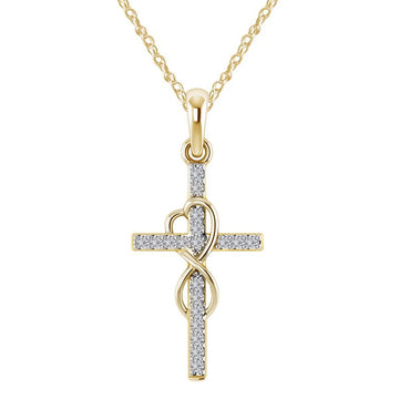 Crystal-Set Cross Pendant Necklace supplier gallery image 8