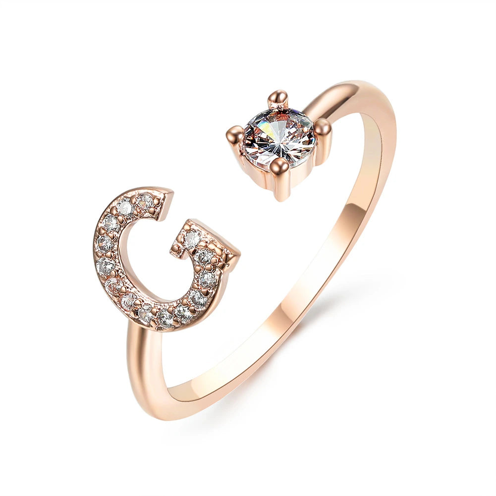 Design Adjustable Initial Letter Elegant Ring supplier gallery image 74