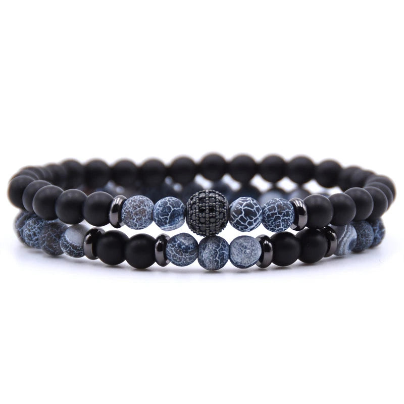 6 mm Natural Stone Bead Bracelet, view 3